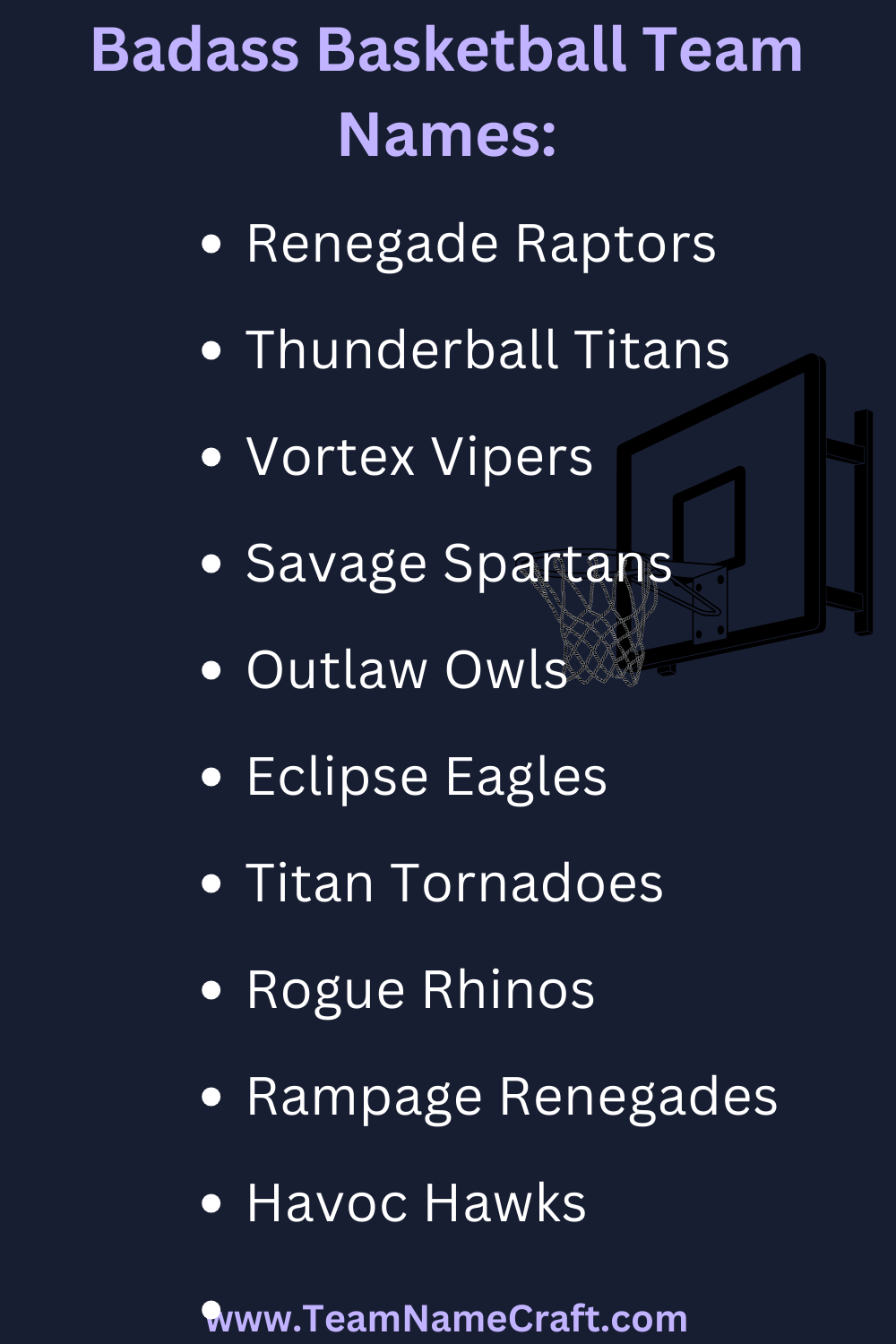 Badass Basketball Team Names