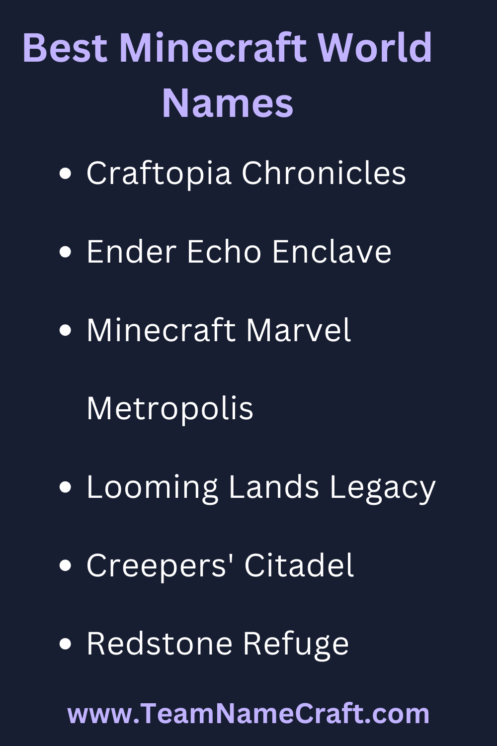Best minecraft world names