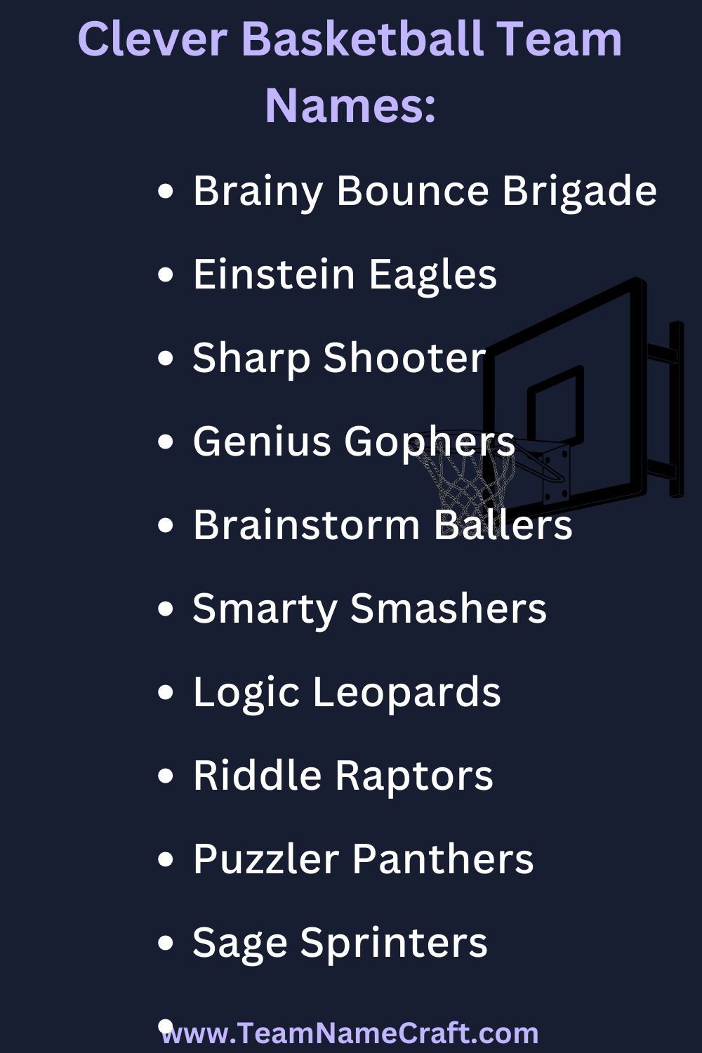 Clever Basketball Team Names