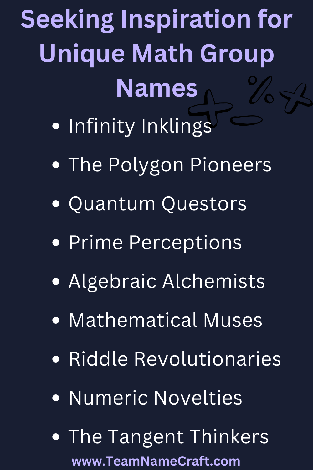 Seeking Inspiration for Unique Math Group Names