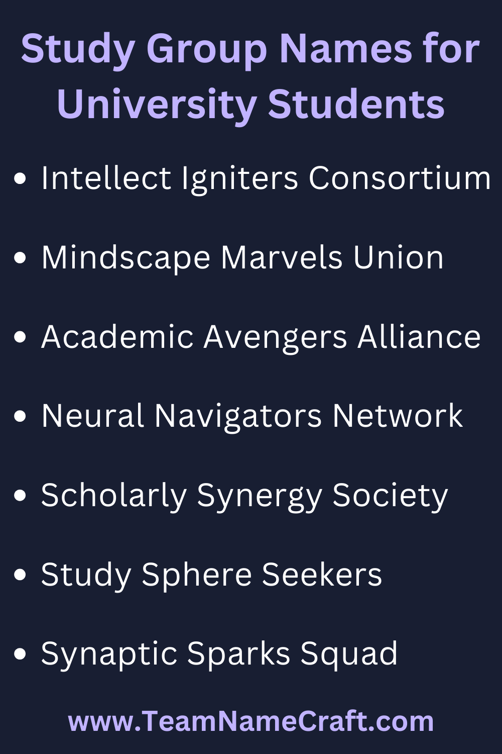 Study Group Names for University Students