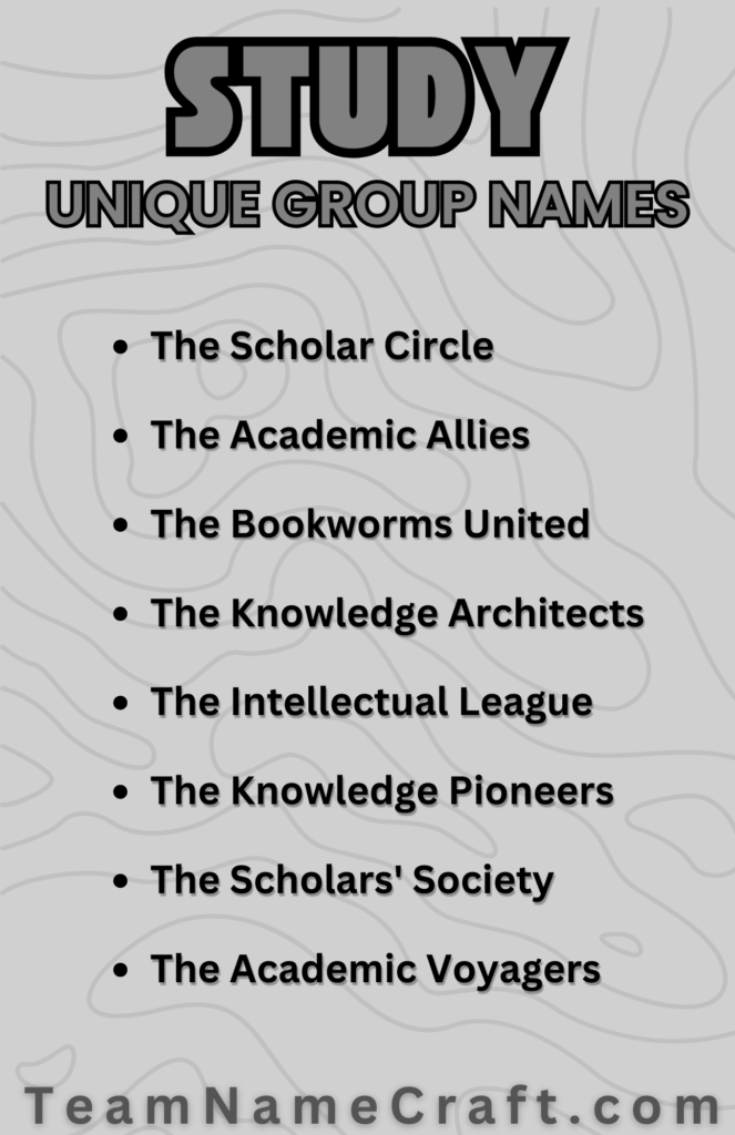 Unique Academic Group Names