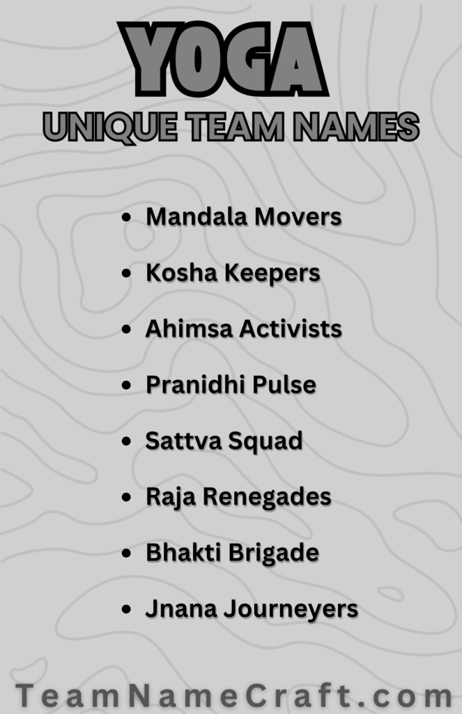 Unique yoga team names