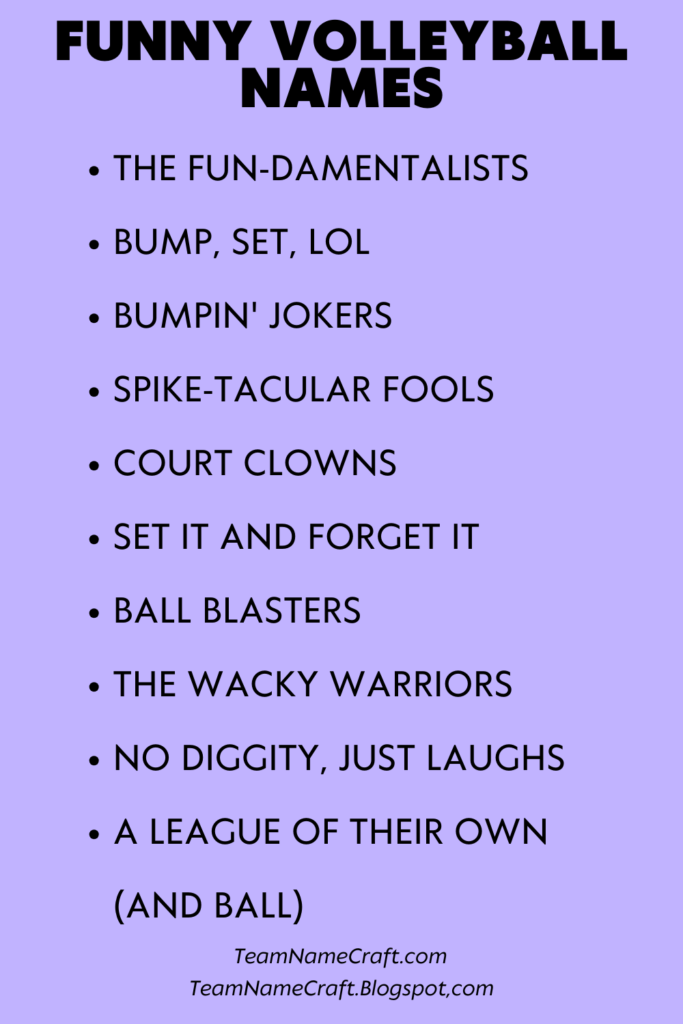 funny volleyball names