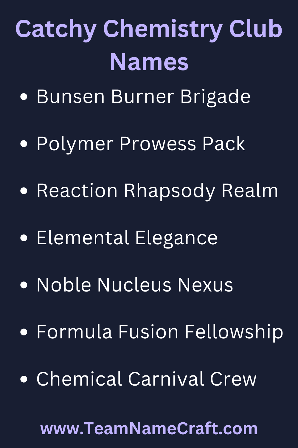 Catchy Chemistry Club Names