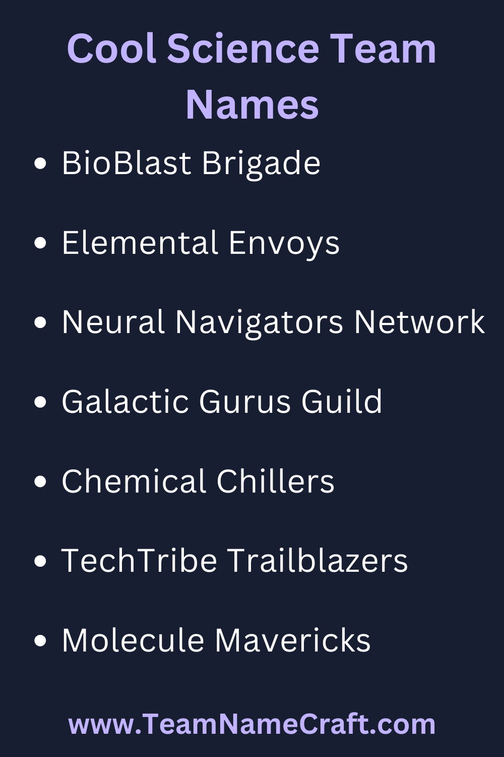 Cool Science Team Names