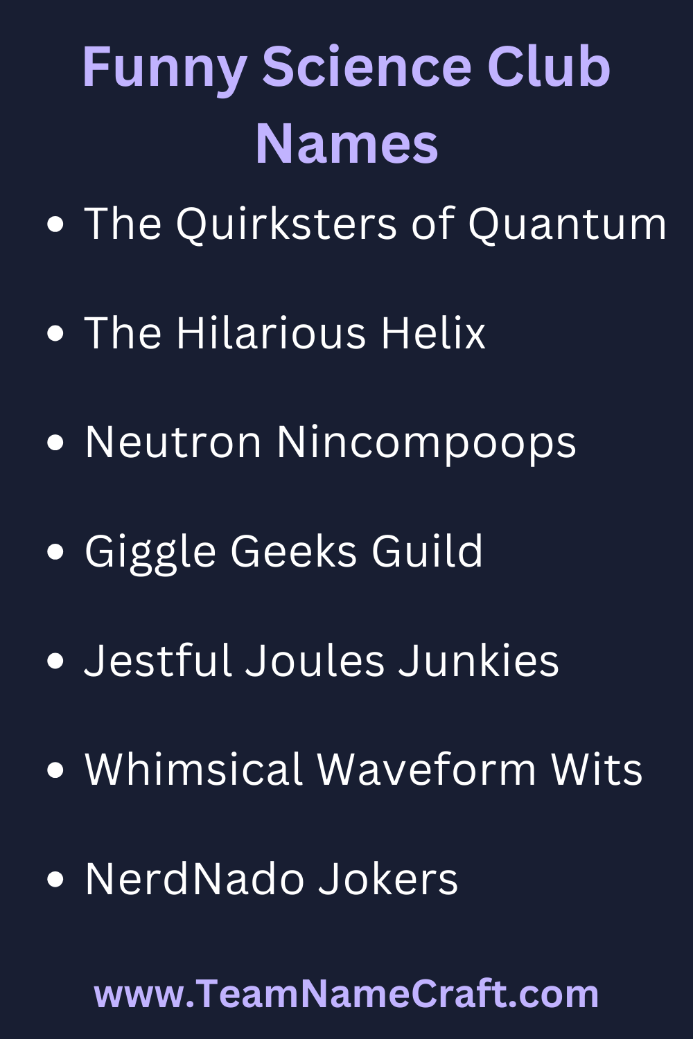 Funny Science Club Names