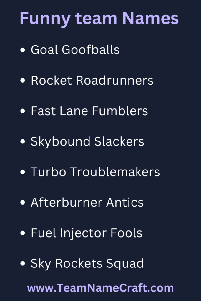 Funny Rocket League team Names