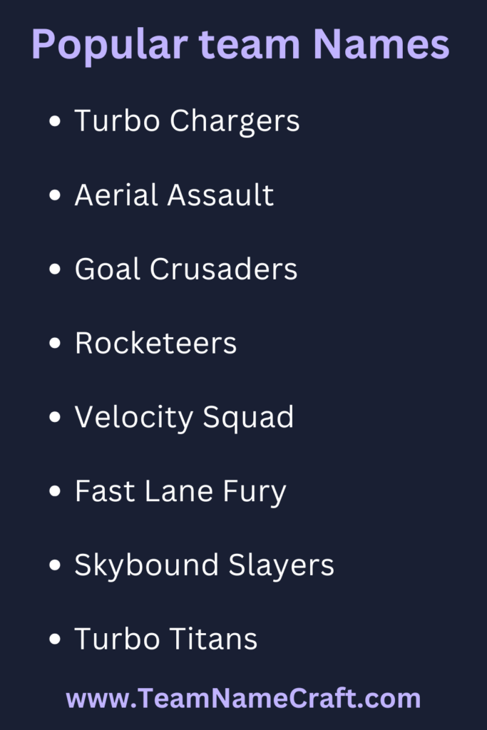 Cool Rocket league team names