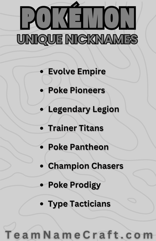 Unique Pokémon Nicknames