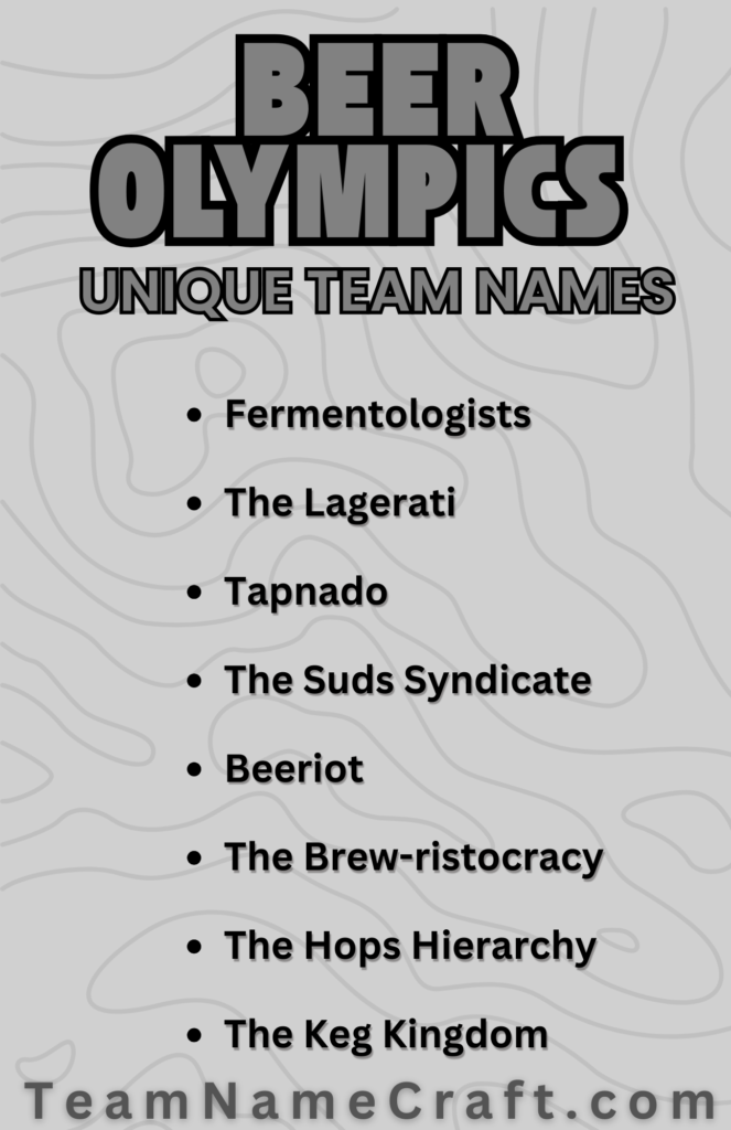 Unique Beer Olympics Team Names