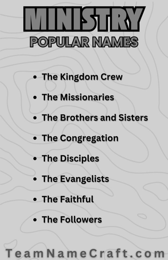 popular ministry names