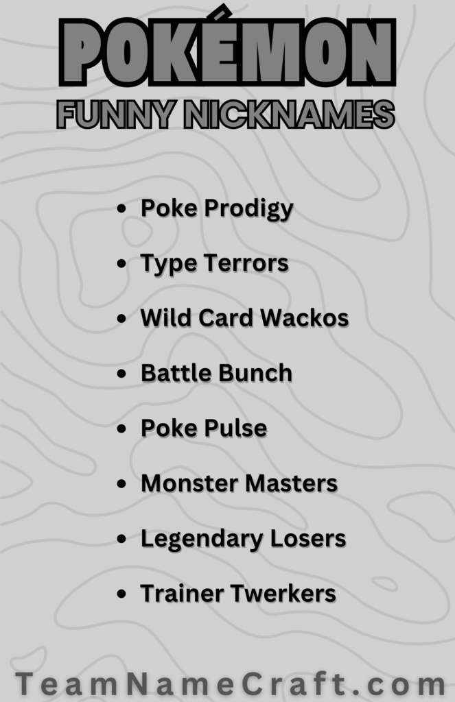 Funny Pokémon Nicknames