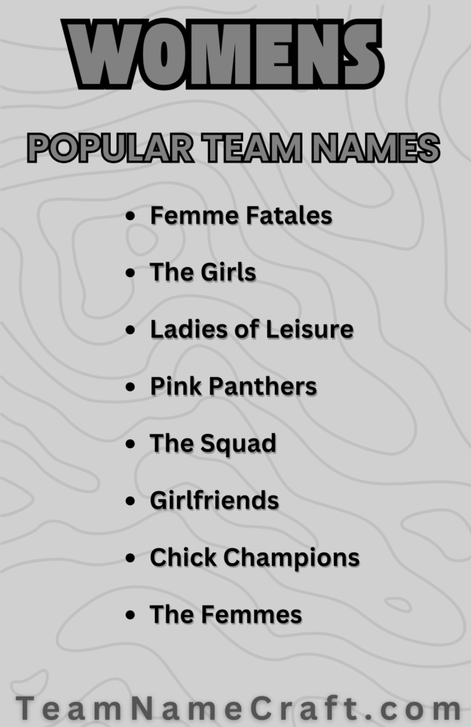 Popular Women Team Names