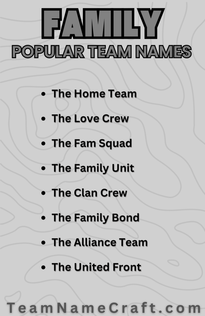 Popular Family Team Names