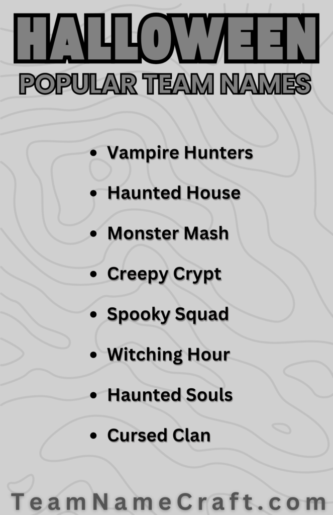 Popular Halloween Team Names