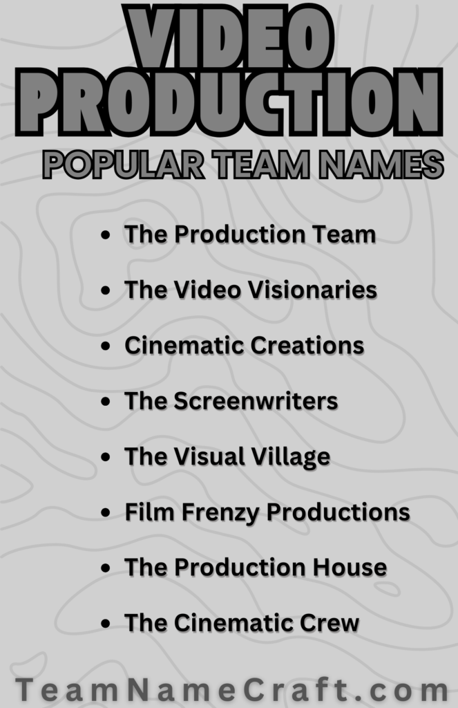 Popular Film Production Team Names