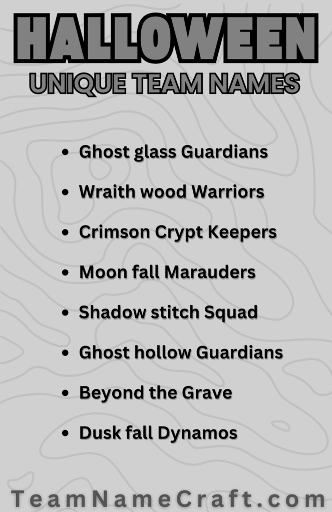 Unique Halloween Team Names