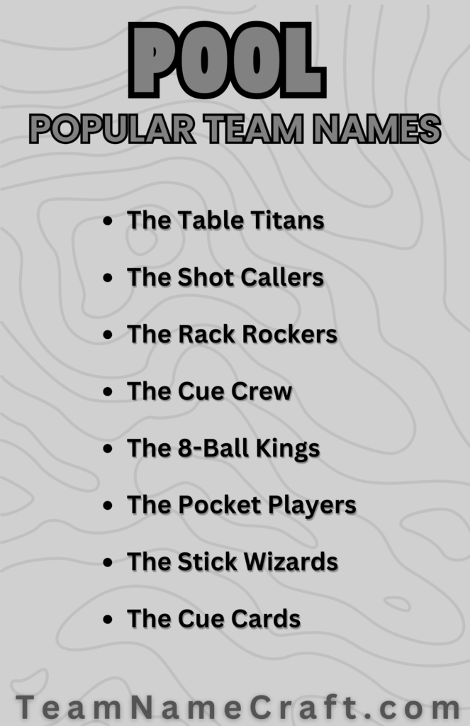 Pool team names