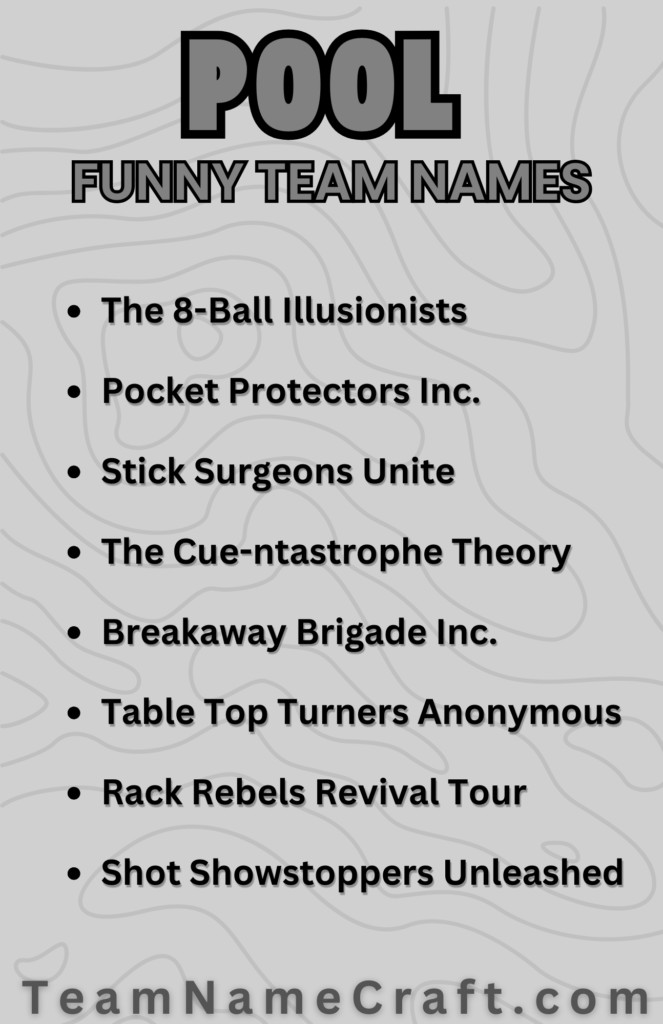 Funny Pool Team Names