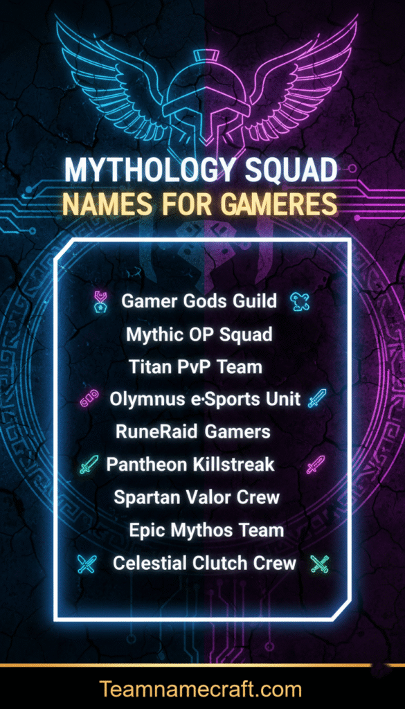Mythology Squad Names for Gamers