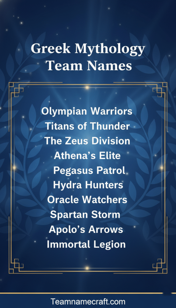 Greek Mythology Team Names