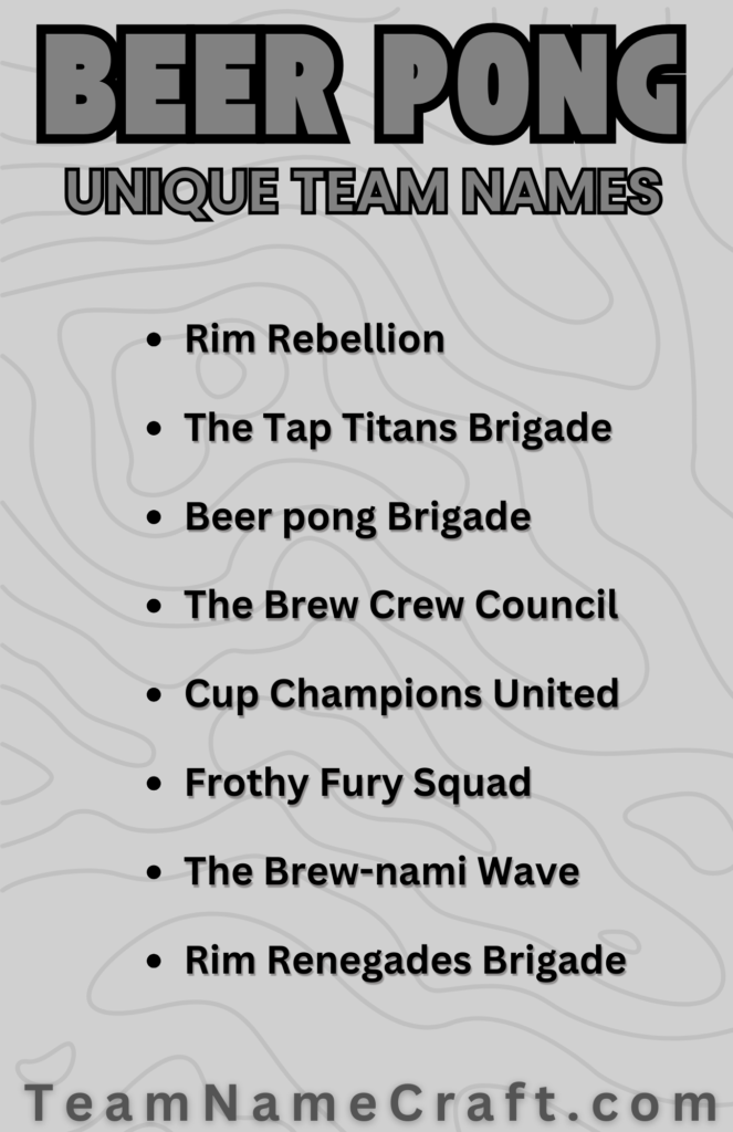 Unique Beer Pong Team Names