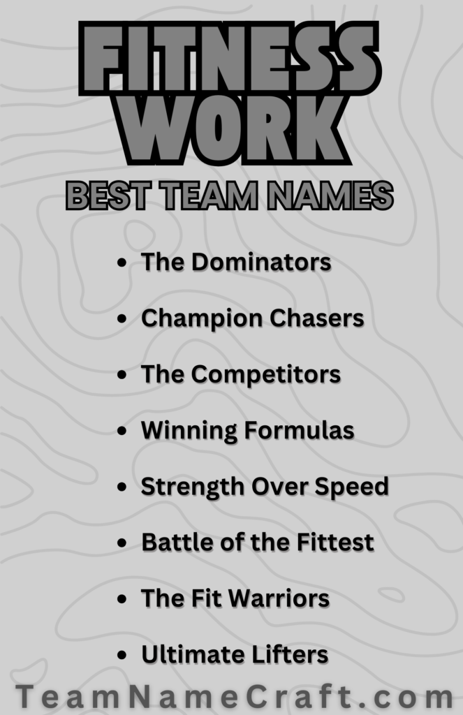 Best Team Names for Fitness Competitions