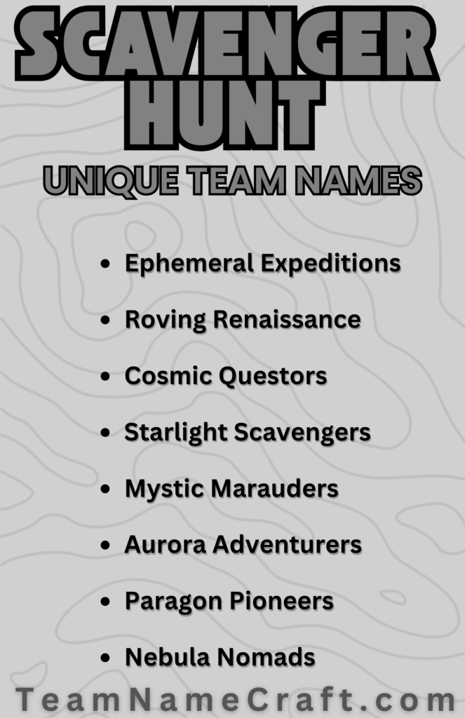 Unique Scavenger Hunt Team Names