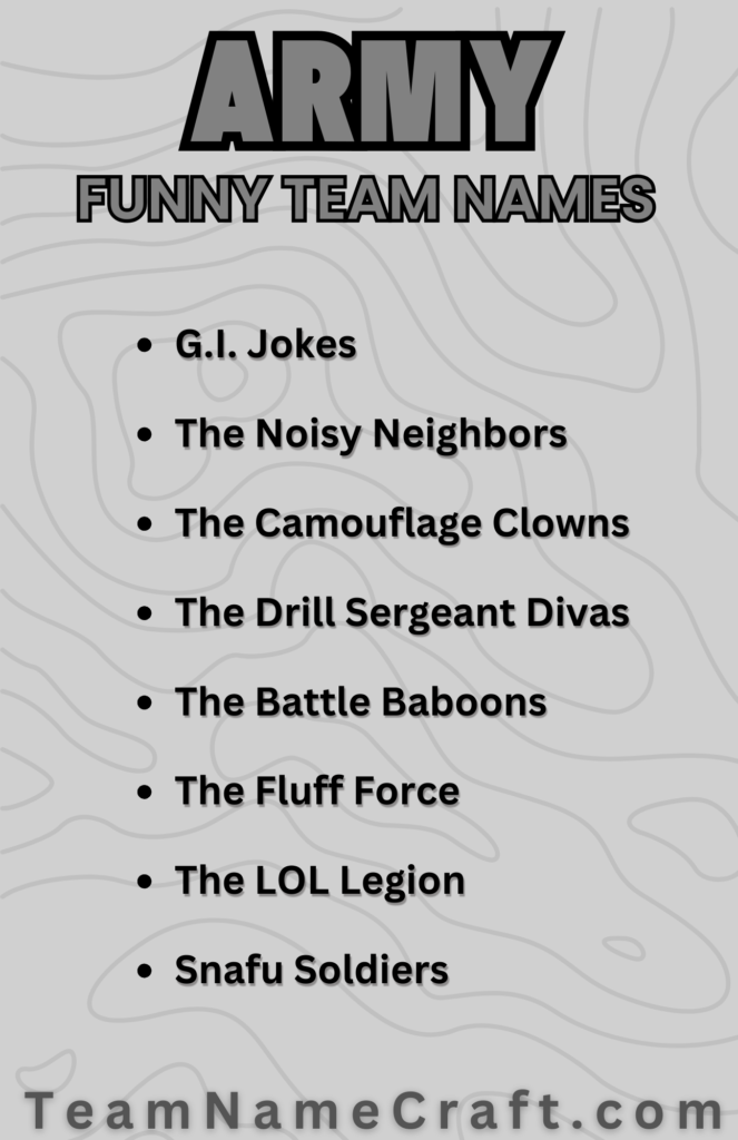 Funny army team names