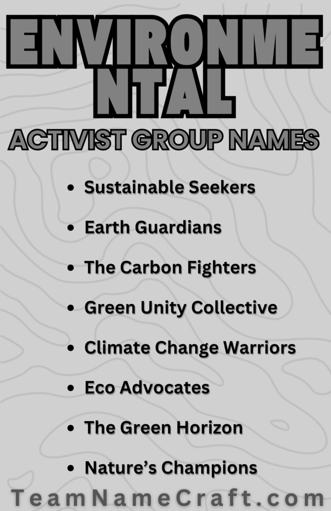 Green Activist Group Names