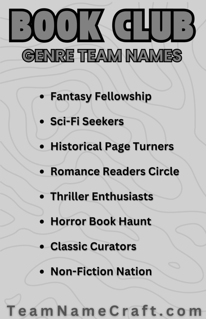 Genre-Based Book Club Team Names