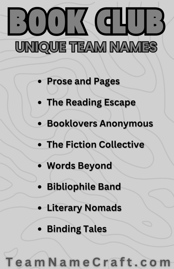 Unique names for book clubs