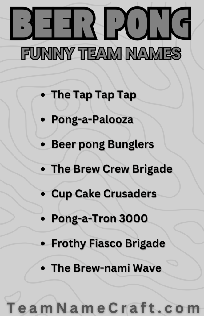 Funny Beer Pong Team Names