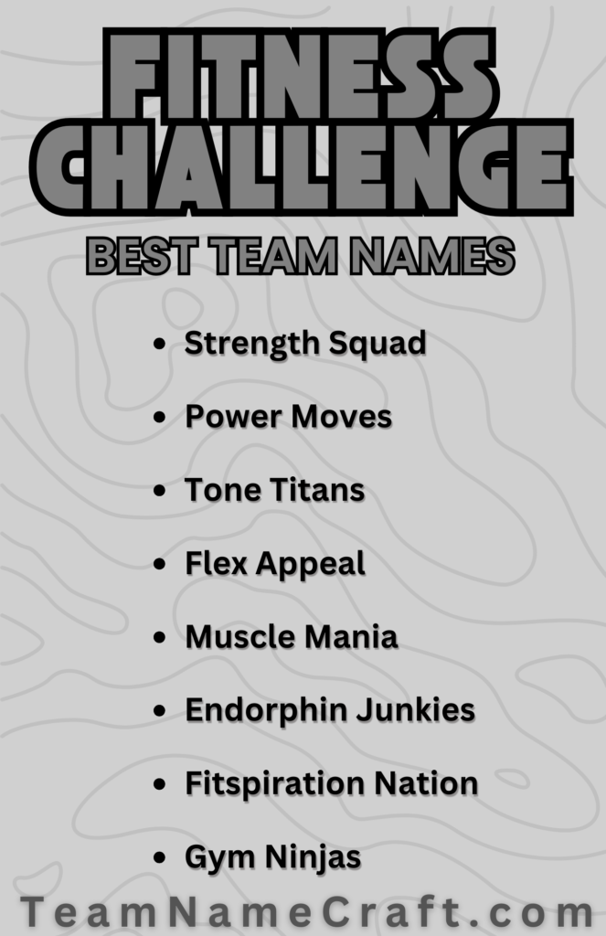 Fitness Challenge Team Names