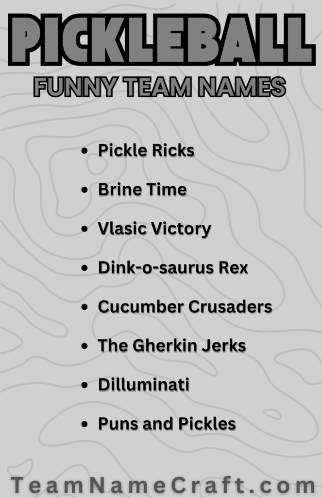 Funny Pickleball Team Names