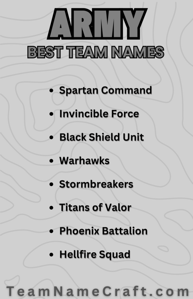 Army Team Names