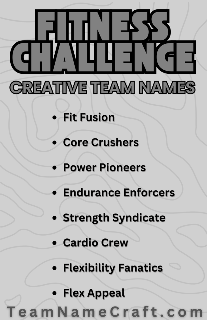 Creative Fitness Challenge Team Names