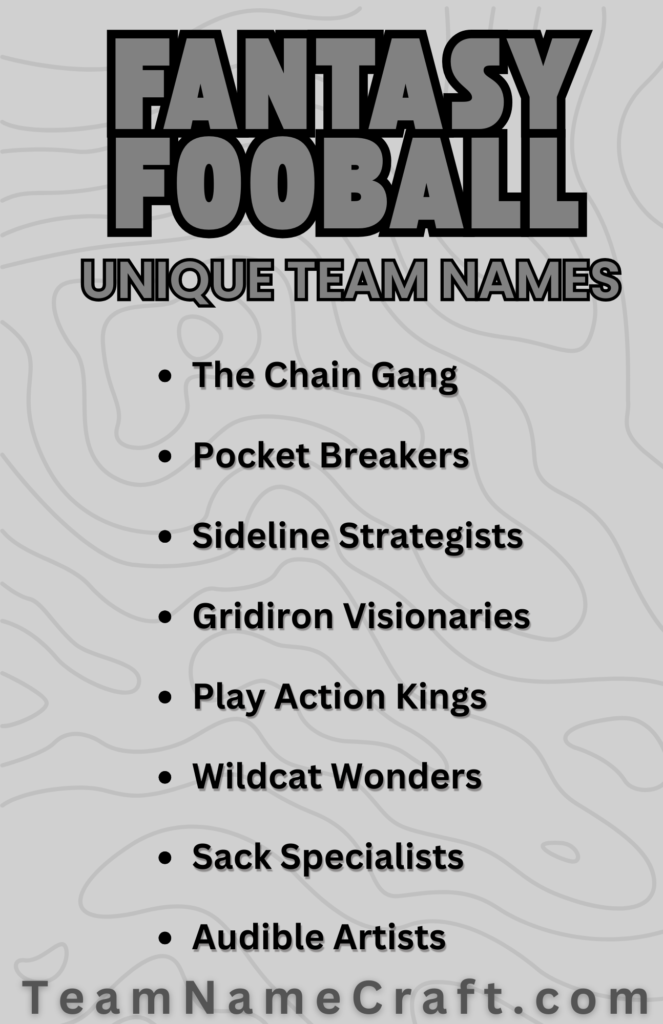 Unique fantasy football team names