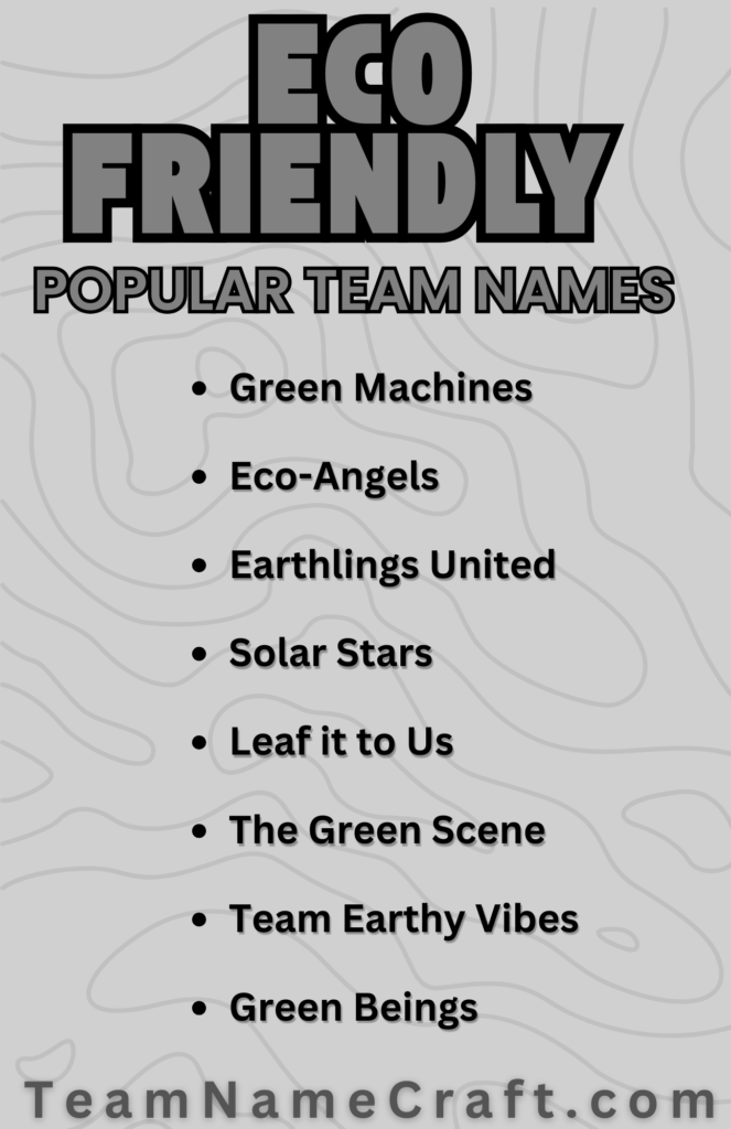 Eco-friendly team names