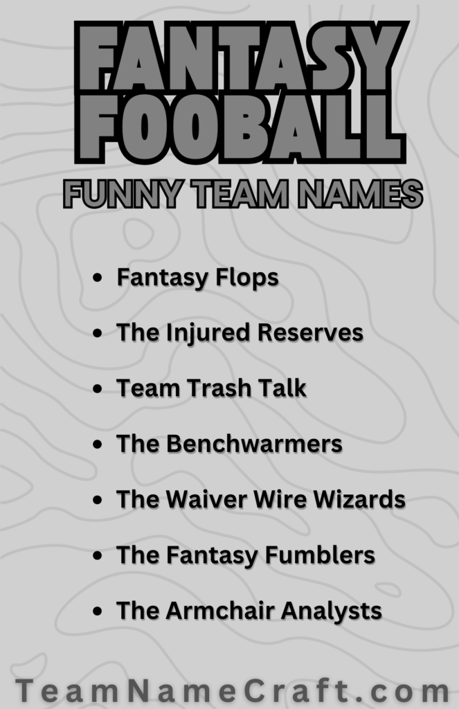 Funny Fantasy Football Team Names