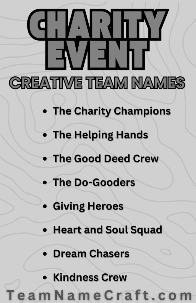 Creative Charity Event Team Names