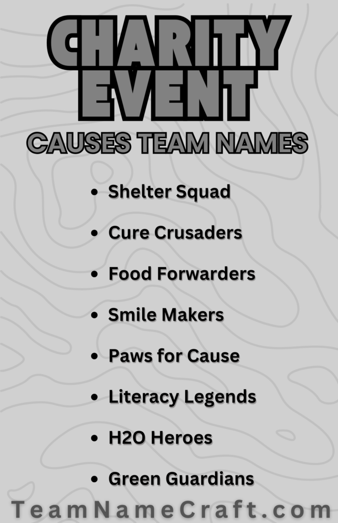 Charity Event Team Name Ideas