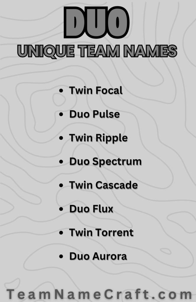 Unique Duo Team Names