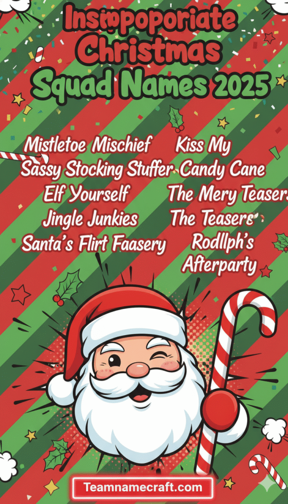 Inappropriate Christmas Squad Names