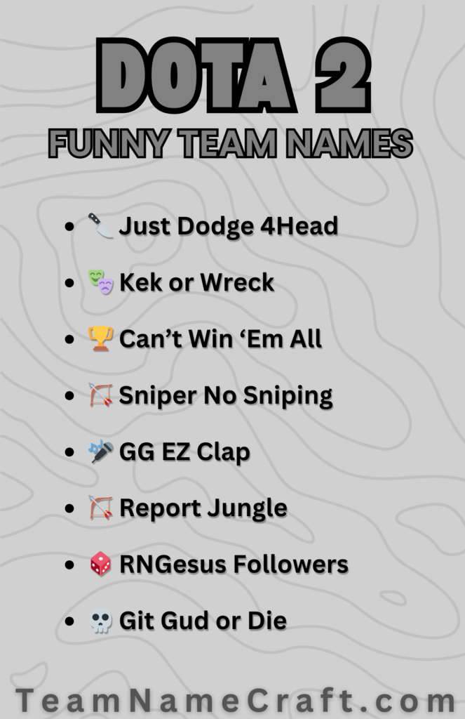 Funny and Creative Dota 2 Team Names