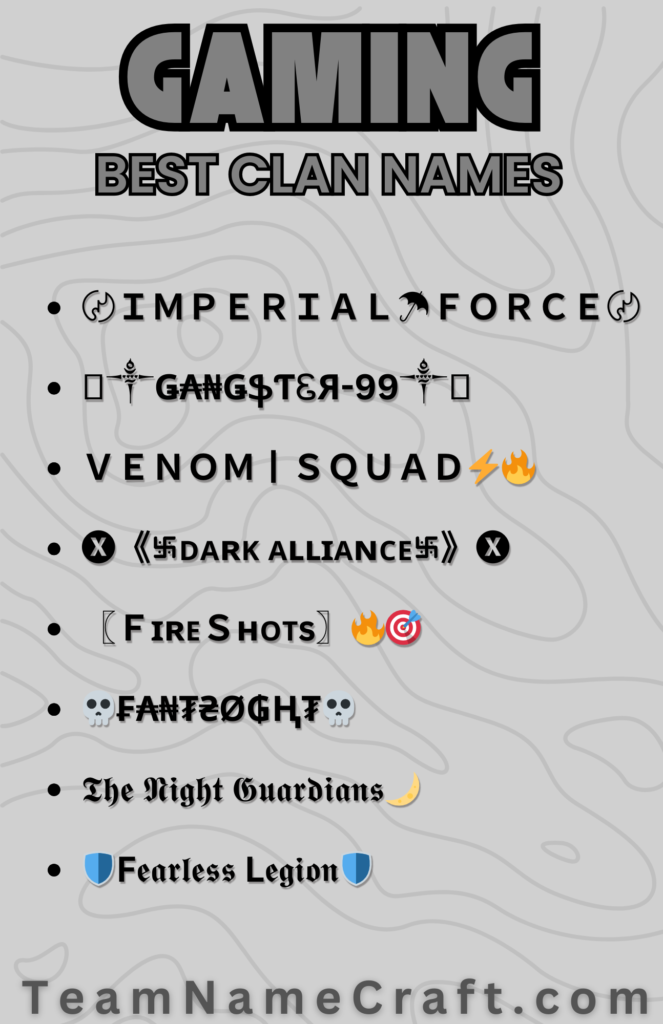 Best Gaming Clan Names