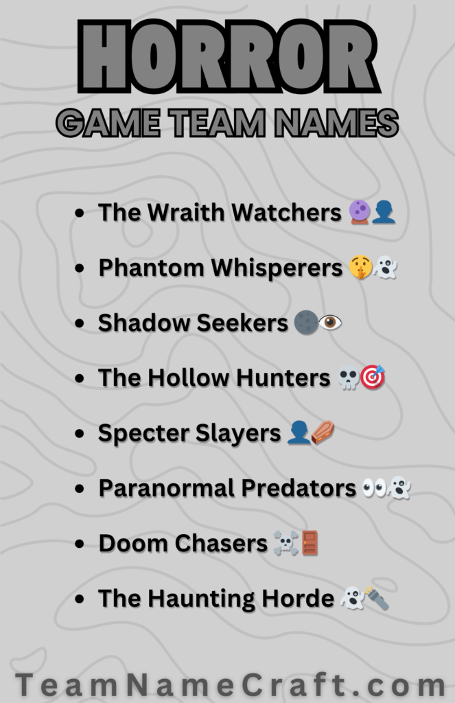 Horror Game Team Names