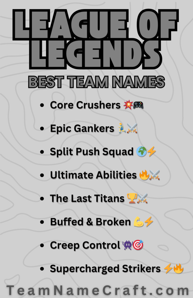 Best League of Legends Team Names for 2025