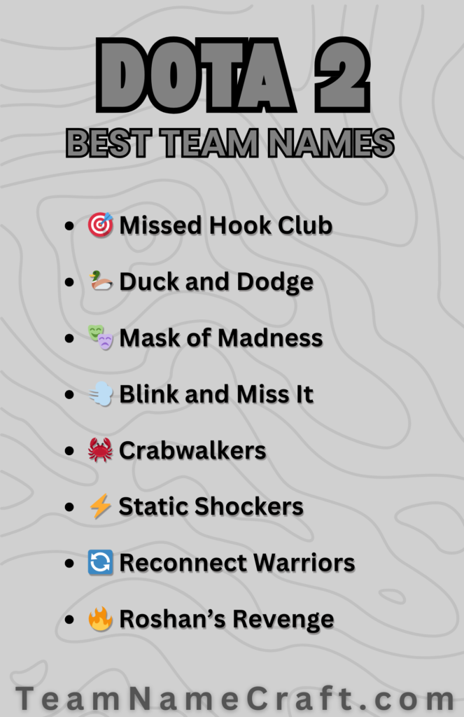 Funny and Creative Dota 2 Team Names